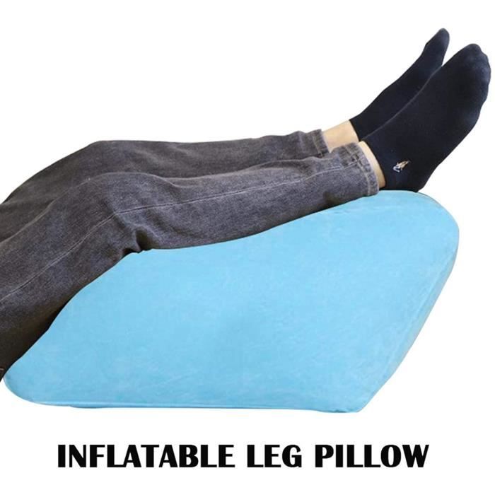 Coussin Repose-Pieds Gonflable De Voyage - 3 Hauteurs Réglables - Pour Avion, Voiture, Bureau - Léger Et Compact - 7