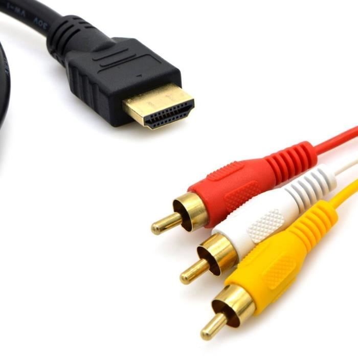 CABLING® 1.5 m HDMI vers 3RCA vidéo audio AV Component câble adaptateur  convertisseur pour HDTV DVD et la plupart des projecteurs - Cdiscount  Informatique