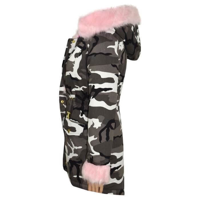 Manteau D'hiver Fille Justice - Taille 6/7 - Camouflage Coloré - Packable