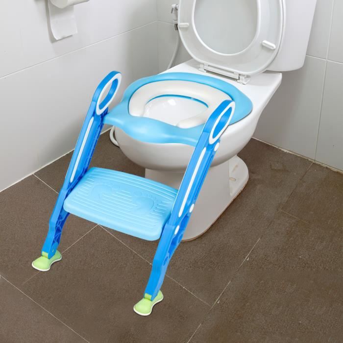 Réducteur WC Enfant 2 En 1 Avec Marche - Hauteur Réglable, Pliable, Antidérapant, Pour Apprentissage De La Propreté