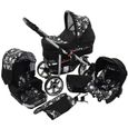 Poussette Combinée Trio landau siège Auto X-Rock by SaintBaby graphite & crâne 3en1 avec siège bébé-0