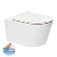 Swiss Aqua Technologies Brevis WC suspendu sans bride, fixations invisibles + abattant ultra-fin, softclose (BrevisRimless)-0