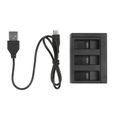 Prise vue double-trois ports Slot AHDBT-501 chargeur batterie GoPro Hero 8 7 6 5 came noire avec câble USB Go Pro Hero 8 accessoire-0