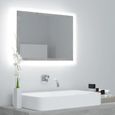 Miroir décoratif à LED - Aggloméré et acrylique - Gris béton - 60x8,5x37 cm - Contemporain-0