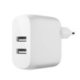 Chargeur Secteur Double USB 24W Charge Rapide Compact Belkin Boost Charge Blanc-0