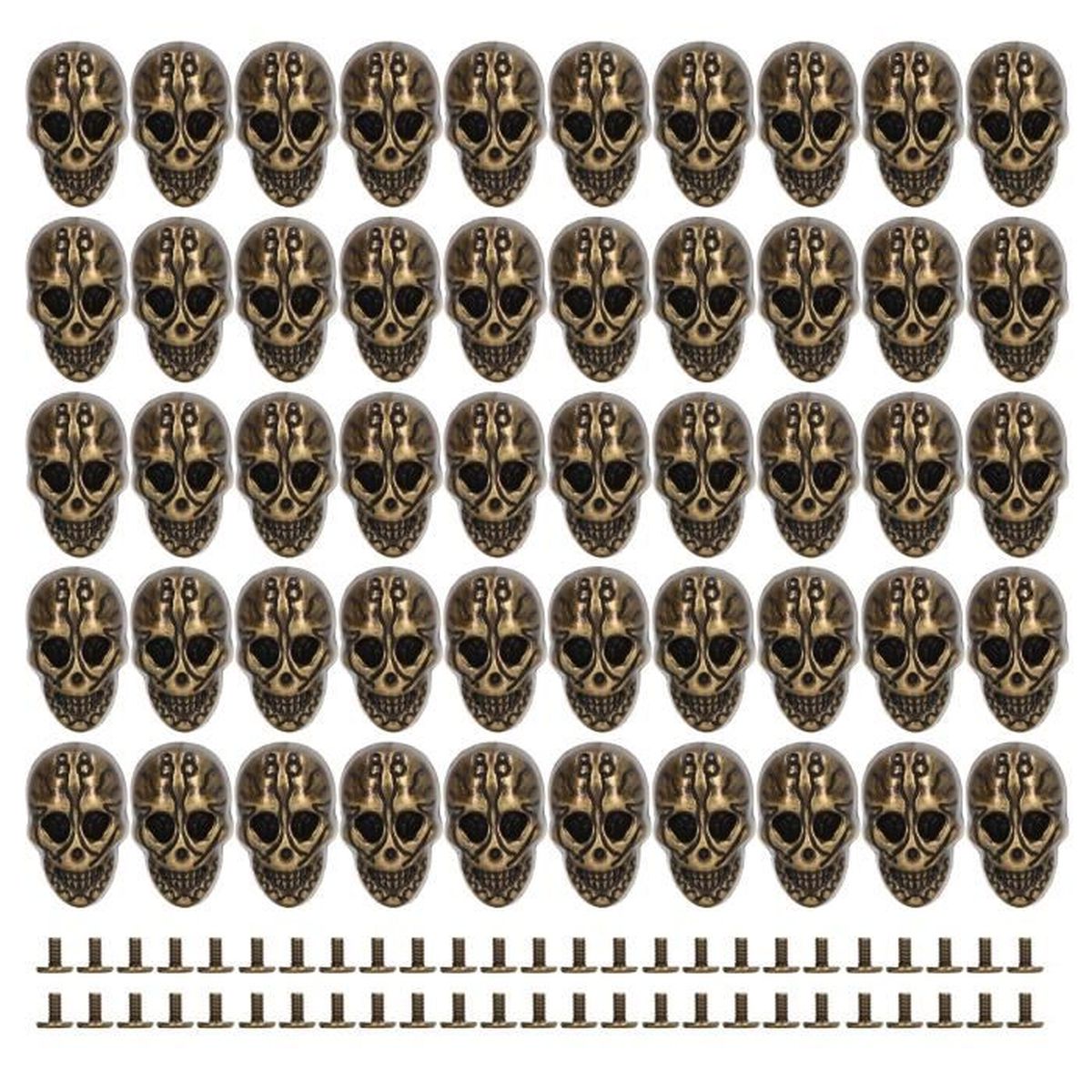 10 Boutons Crâne Argent Antique, œillet Couture, Tête De Mort, Zinc, Pour Projets DIY