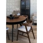 Chaise en bois - SELSEY - Panize - Noyer/Beige - Salle à manger - Bois de chêne plaqué - Scandinave - Moderne