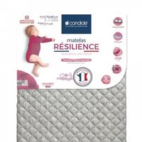 Matelas bébé ergonomique - CANDIDE - Résilience - Gris - 70x140cm - Déhoussable