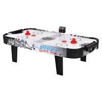 COSTWAY Table Air Hockey avec Compteur de Points Electronique 6W LED 2 Palets 2 Poussoirs 2 Cages de But Jeux d'Arcade pour Enfant