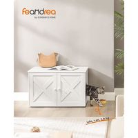 Feandrea Maison de Toilette Chat, Meuble Litière Chat, avec Séparateur Amovible, Cache-litière Chat, Table, 80x53x50 cm PCL002W01