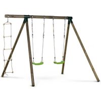 Portique bois "Timo" - Avec 2 balançoires et 1 échelle de corde