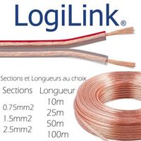Cable enceintes audio Logilink pour sonorisation et Home cinéma 1.5mm x 10m