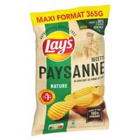 Chips Lay's Recette Paysanne Nature 365g/Sachet 2 sachets