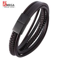 RMEGA® Bracelets Homme Femme - Cuir Microfibre Véritable - Acier classique Bracelet de mode
