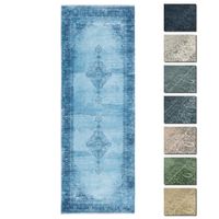 Vintage Tapis Salon Poils Courts  Jeans Bleu 80 X 290 cm, Kelim Tapis Berbere Lavable, Tapis Ethnique 