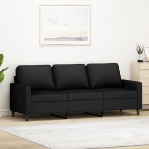 Maison Exclusive - Canapé à 3 places Noir 210 cm Tissu | Leroy Merlin