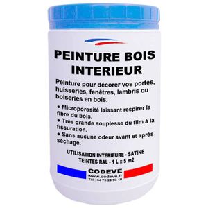 PEINTURE - VERNIS Peinture Bois Interieur - Pot 1 L   - Codeve Bois - 5019 - Bleu capri