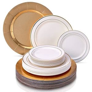 Matana 25 Assiettes en Plastique Dur Transparentes Jetables 26 cm Occasions R/é utilisable /& Recyclable Design /é l/é gant avec de Paillettes dor Assiettes de F/ê te pour Restauration Mariages.