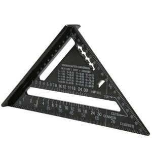 Equerre Menuisier Multifunctions 18cm et 30cm, Metal Aluminium Triangle  Règle Équerre Trusquin Guide Raporteur Angle 45