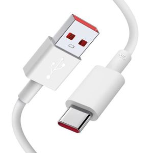 CÂBLE TÉLÉPHONE Câble USB-C Charge Rapide 6A pour Redmi Note 8-8 Pro-8T, Note 9-9 Pro-9T, Note 10 4G-5G, Note 10 Pro - 1M Blanc