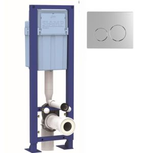 Plaque De Commande Murale WC Encastré Regiplast, Simple Touche Blanche