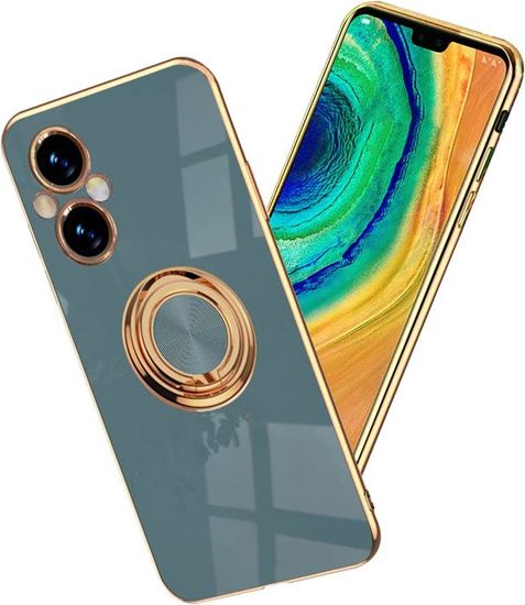 Custodia UPLAI Per OPPO Reno 8 Lite 5G / Reno 7 Lite – Cover Morbida In TPU Con Bordo Galvanico Oro, Colore Bianco