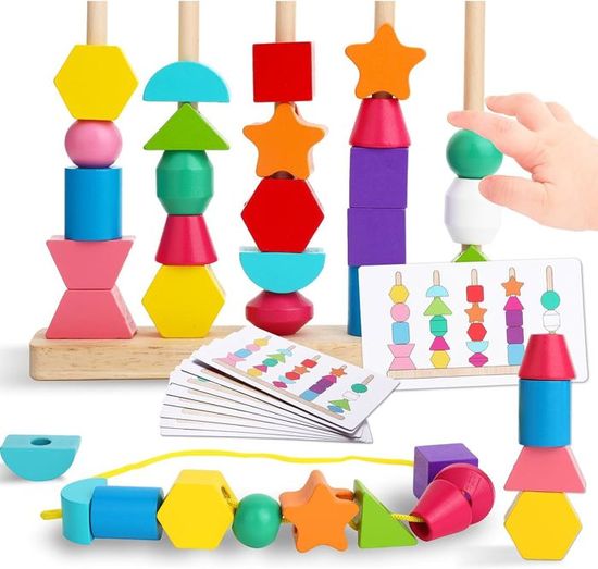 Apprentissage Couleurs Et Motricité Jeu De Mosaïque Montessori Cylora Pour Enfants 2-5 Ans - 46 Boutons Et 20 Cartes, éducatif Et Créatif