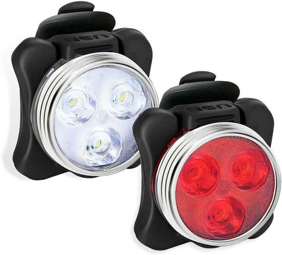 Kit d'éclairage vélo 2200 Lumens avec feu arrière laser, charge USB