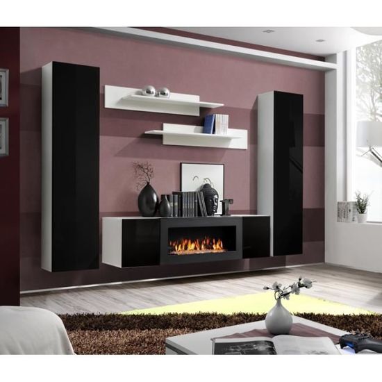 Ensemble Mural Fly M 1 Meuble Tv 2 Vitrines Verticales 2