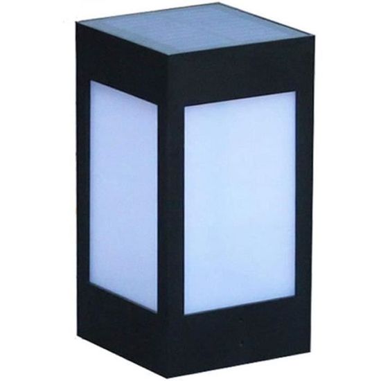 Lampadaire Solaire Extérieur En Verre Noir - Éclairage LED Étanche IP54, Aluminium, 43 Cm