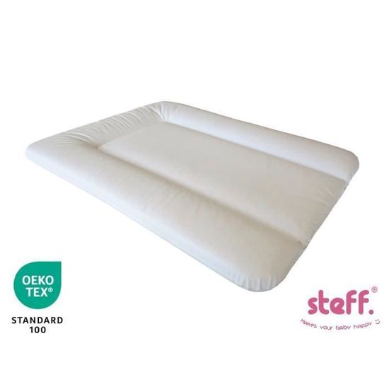 Matelas à Langer Steff 70x50cm - Blanc Avec Rebords - Certifié OEKO-TEX - Confort Et Sécurité Bébé
