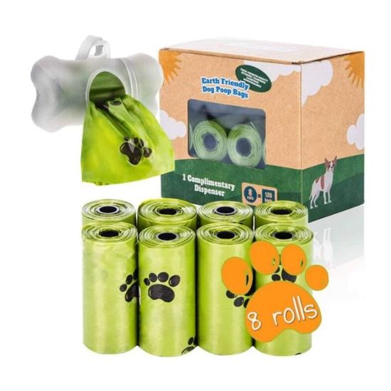 Sacs à crottes pour chiens biologiques avec distributeur compostables avec distributeur de