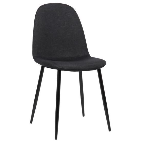 Chaise de salle à manger - CLP - Napier - Simili - Noir - Piètement en métal - Confortable