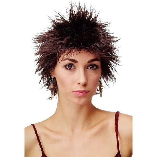 Perruque Punk Déguisement 80s - Style Mulet Sauvage - Jaune Et Rouge - WIG ME UP