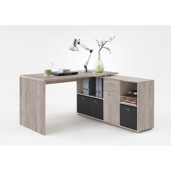 Matelpro Bureau D Angle Reversible Contemporain Coloris Chene