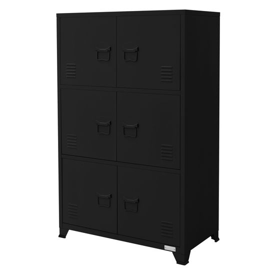 Armoire de Classement MLDesign Noir 75x40x120 cm en Acier 6 portes
