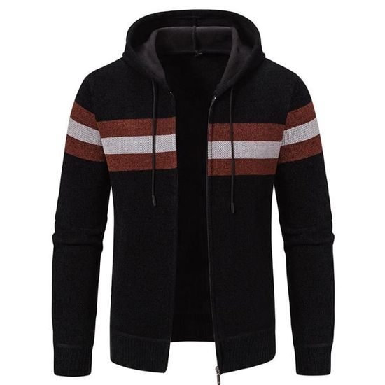 Sweat à Col Montant Demi-fermeture éclair Hommes - FONDUPIN - Gris - Manches Longues - Couleur Unie - Chaud Gris - Prêt-à-Porter