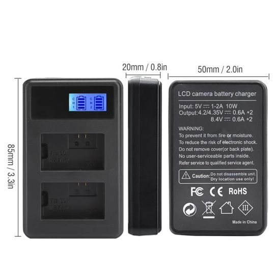 Chargeur Double USB Pour Batterie Appareil Photo Sony NP-FW50 – Écran LCD, Charge 2 Piles Ensemble, Compact Et Sécurisé