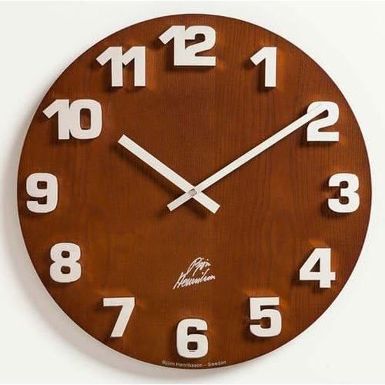 Xpieoyrm 10 Pouces Horloge Murale Ronde En Bois, 25cm Vintage
