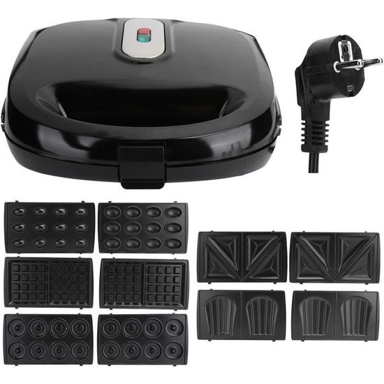 Gaufrier, Gaufrier Belge 6 En 1 Avec Plaques Antiadhésives, Facile À