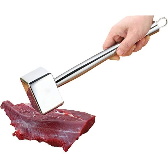 Marteau à Viande En Aluminium - 2 Côtés (plat Et Pointes), Pour Attendrir Steaks, Poulet, Bœuf