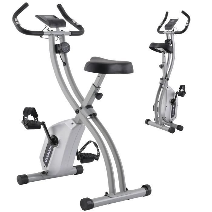 Xiduer Vélo d'Appartement Pliable 8 Niveaux de Résistance avec Volant Magnétique