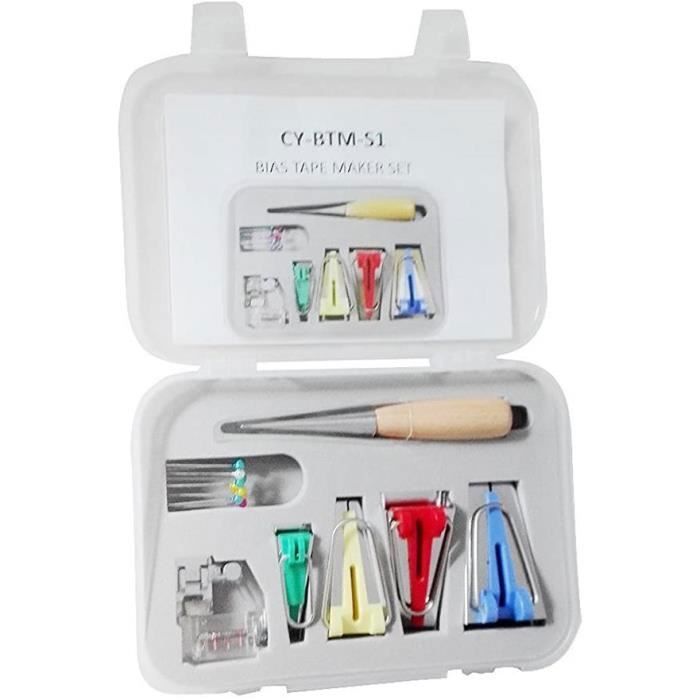Set d’accessoires de couture pour ruban biais + retourne-biais