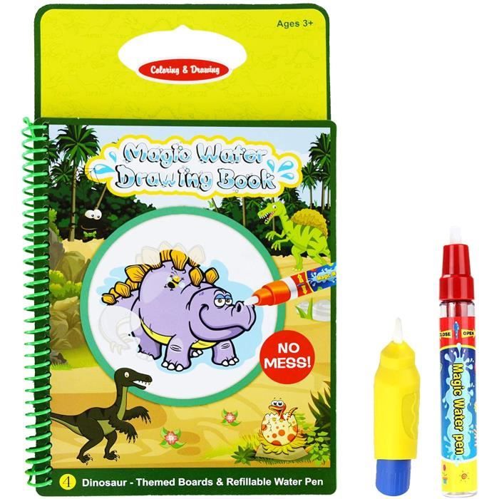 ARDOISE MAGIQUE Rangebow Doodle Book Dinosaur Magic Water Aqua Reusable Drawing and Magic Pen for 3 Years plus Toys Gift (Dinosa641