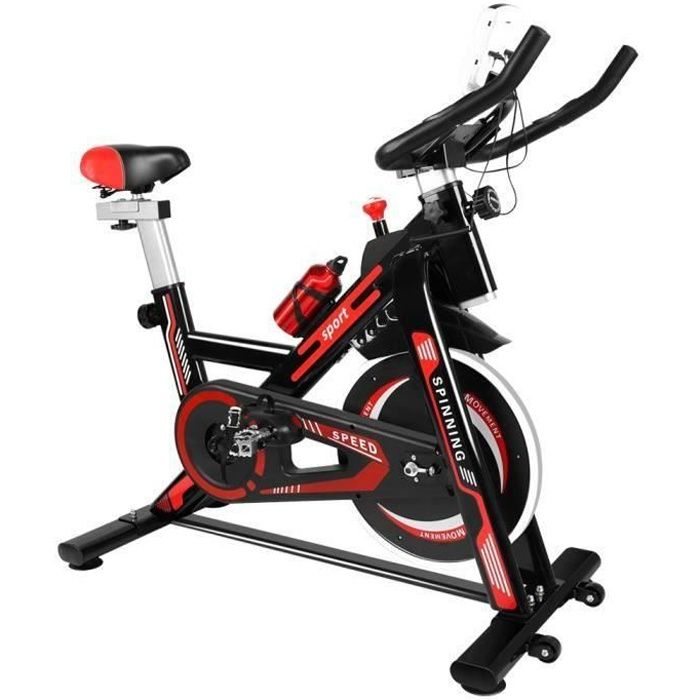 {Hosd Cheu} Vélo d'appartement - Résistance réglables - d'Intérieur Cardio - Noir et Rouge