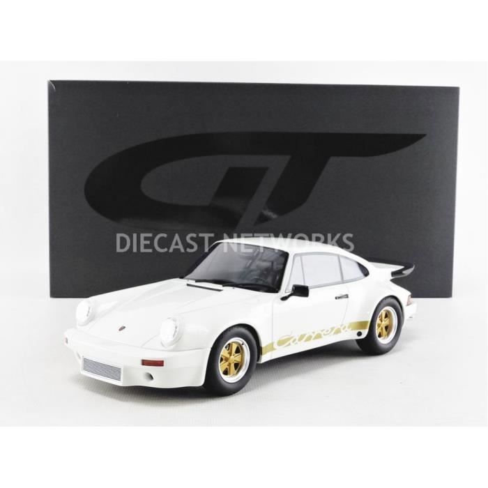 Voiture Miniature de Collection - GT SPIRIT 1/18 - PORSCHE 911 3.0 RS - 1974 - White / Or - GT223