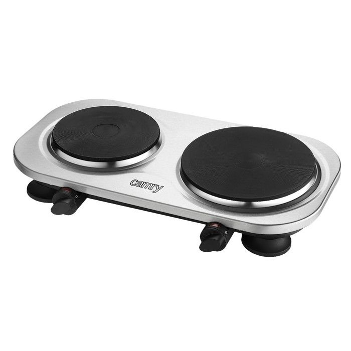 Plaque de cuisson électrique CR6511 - 2 feuX noir - 2500W - 185 mm - 155mm -Pieds antidérapants