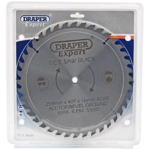 Draper 09492 Lame de scie TCT 40 dents 254 x 16 mm (Import Grande Bretagne)
