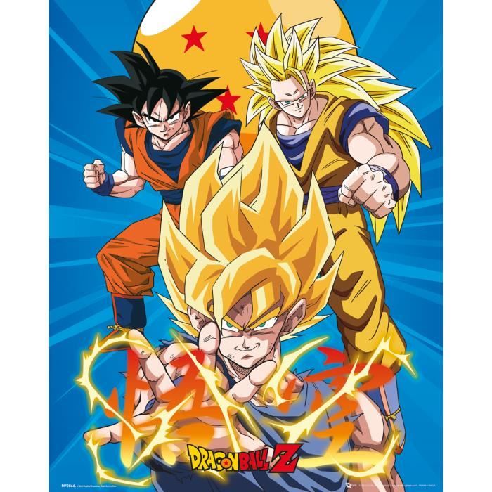 Affiche mini Dragon Ball Z 3 Gokus