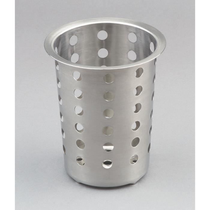 EGOUTTOIR A COUVERTS PERFORE INOX - INOX DE QUALITE SUPERIEURE DIAMETRE 8 CM - HAUTEUR 13 CM PASSE AU LAVE-VAISSELLE